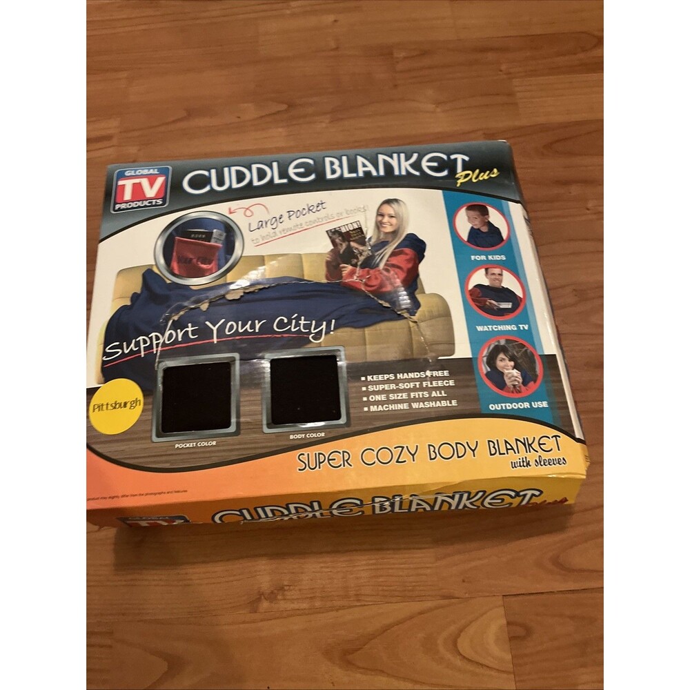 Cuddle Blanket Plus As Seen On TV Pittsburg Black & Gold Sleeves Pocket One Size